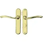 Wright Products VCA112PB Castellan Surface Lever Mount Latch with Deadbolt for Screen and Storm Doors, Polished Brass