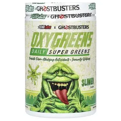 EHP Labs x Ghostbusters OxyGreens Super Greens Powder - Spirulina & Chlorella Superfood, Green Juice Powder with Prebiotic Fibre, Antioxidants &