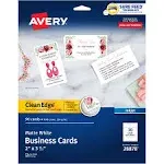 Avery Clean Edge Business Cards, True Print Matte, Two-Sided Printing, 2" x 3-1/2", 90 Cards (28878)