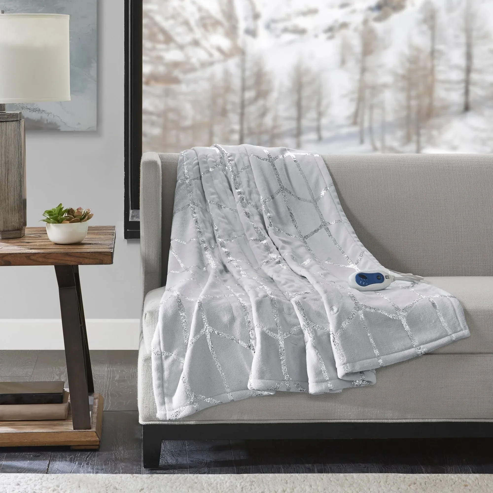 True North Sleep Philosophy Raina Heated Metallic Printed Throw