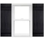 Board and Batten Joined Vinyl Shutters 14-1/2 inch x 31 inch - 050 Black by Homeside