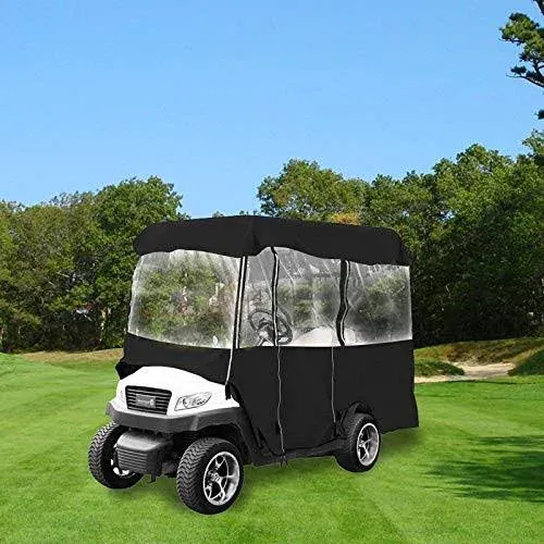 BotaBay Golf Cart Cover 4-Sided Golf Cart Enclosure Club Car EZGO Yamaha Portable Premium Driving Enclosure for 4 Passengers roof up to 79" for EZ GO and Club Car