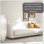 Alumni Paper Floor Lamp Chrome Finish with White Paper Shade