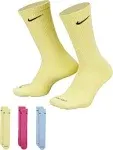 Nike Crew Socks Pastel Multicolor Everyday‎ Plus Unisex (3 Pair) Medium