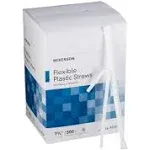 McKesson Flexible Plastic Straws, Individually Wrapped, 7 3/4 in, 500 Count