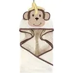 Hudson Baby Infant Cotton Animal Face Hooded Towel, Banana Monkey, One Size