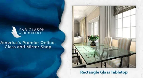 Fab Glass and Mirror 16" x 24" Rectangle 3/8" Thick Tempered Glass Table Top Clear