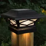 Classy Caps SLK807 Kingsbridge 4-1/4&#034; Tall LED Solar Post Light - Black