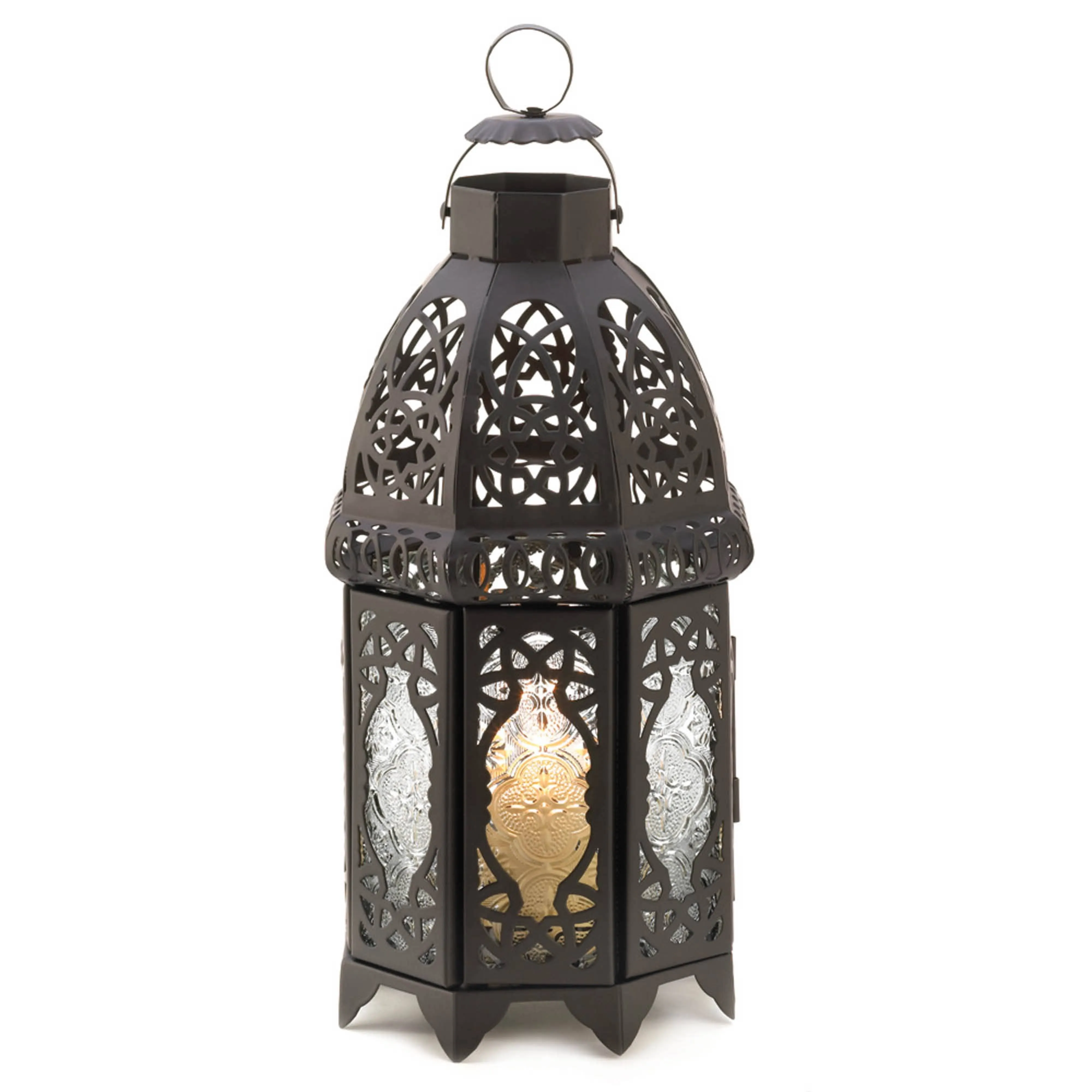 Gifts & Decor Lattice Lantern Candle Holder Home Wedding Decor, Black