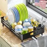 Dish Drying Rack - Expandable Dish Rack for Kitchen Counter Large Dish Draine...