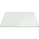 Fab Glass and Mirror Rectangle Clear Glass Table Top w/ Pencil Polish