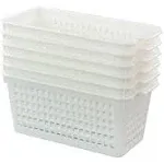 6-Pack Plastic Office Desktop Trays Basket Storage White F