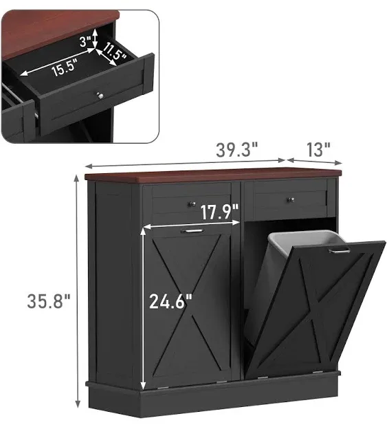 TOLEAD Double Tilt Out Trash Cabinet