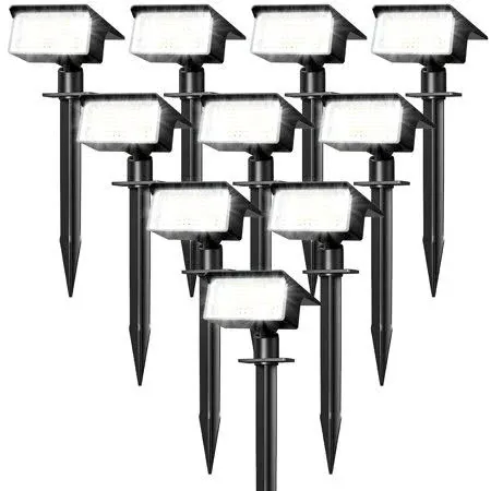 nipify Solar Spot Lights Outdoor, [ 6 Pack/75 LED/4 Modes ] Solar Landscape Lighting for Outside 2-in-1 Auto On/Off Solar Spotlights Outdoor Waterproof for Wall Garden Pathway, Warm White