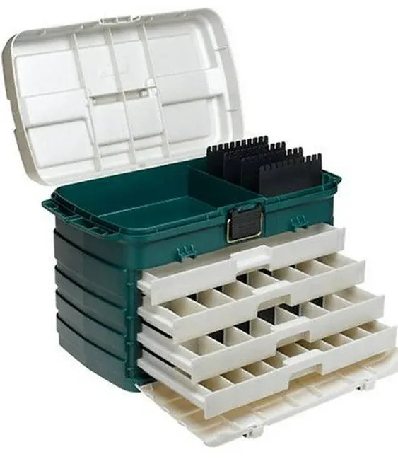 Plano 4-Drawer Tackle Box Green Metallic/Silver ,One Size