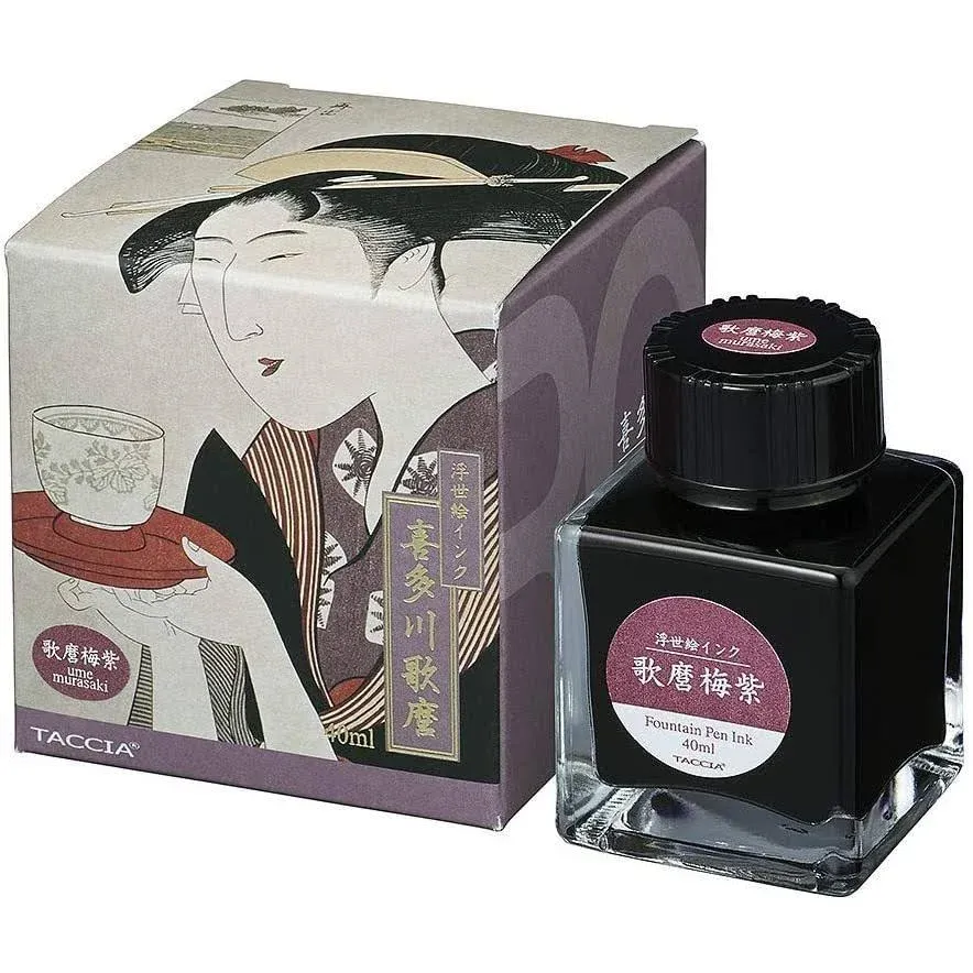 Nakabayashi TFPI-WD42-16 TACCIA Fountain Pen Ink, Water Based Dye, Ukiyo-e Ink, Utamaro Kitagawa, Ume Purple, Plum Purple