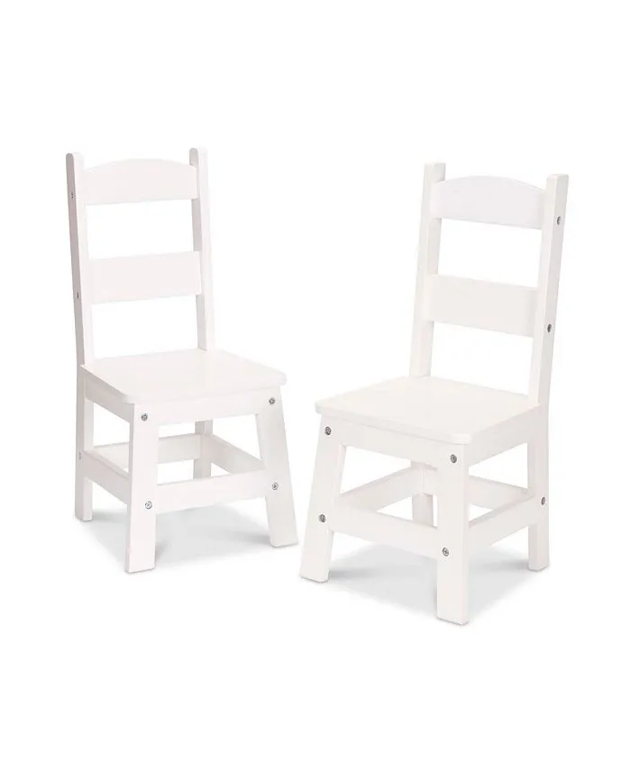 Melissa & Doug White Wooden Chair Pair