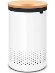 16 Gal. (60L) Laundry Hamper White with Dark Grey Plastic Lid