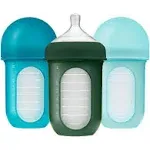 Boon Nursh 3 Pack 8 Ounce Silicone Bottle - Blue