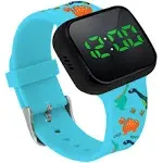 Potty Training Timer Watch with Flashing Lights and Music Tones - Water Resistant, Rechargeable, Dinosaur Pattern Colorful Band, Discreet, Smart