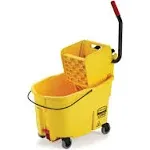 Rubbermaid WaveBrake 44 qt Bucket/Side Press Wringer, Yellow (RCPFG618688YEL)