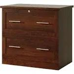 Realspace 29-7/16"W x 18-1/2"D Lateral 2-Drawer File Cabinet, Mulled Cherry