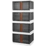 Closet Organizers and Storage - Storage Bins with Lids &amp; Wheels 19 Gal, Colla...