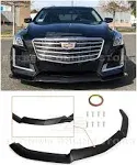 Replacement for 2014-2019 Cadillac CTS | V Style Carbon Fiber Package Front Bumper Lower Lip Splitter (Fiberglass - Primer Black)