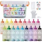 Tie-Dye Party, 18 Pre-Filled Bottles, Creative Group Activity, All-in-1 Fashion Design Kit, 1 Pack, Rainbow