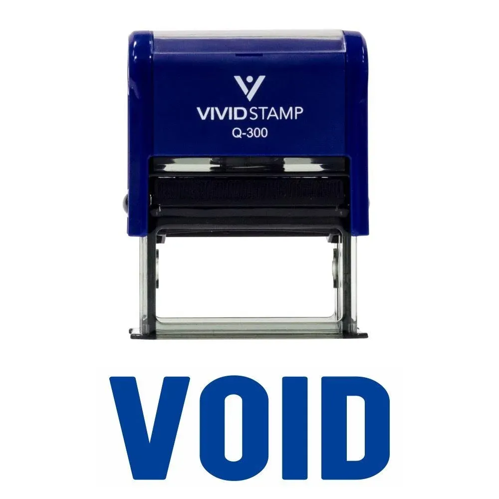 Basic Void Self Inking Rubber Stamp (Blue Ink) Large