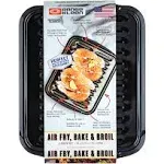 Range Kleen 13"x16" Porcelain Broiler Pan & Grill Black