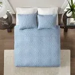 Madison Park - Quebec Reversible Coverlet Set - Blue - Twin/Twin XL