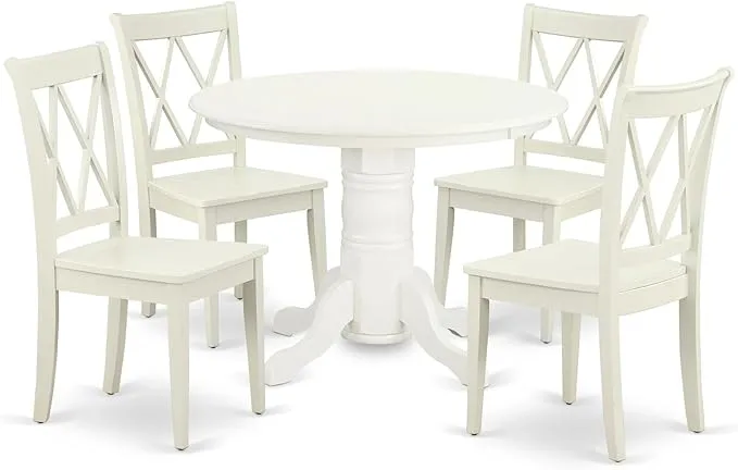 Dining Room Set Linen White SHCL5-LWH-W By East West Furniture