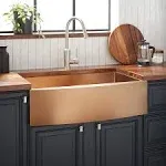 Signature Hardware 944661-36 Atlas 36 inch Farmhouse Single Basin Stainless Steel Kitchen Sink, Size: 39, Bronze