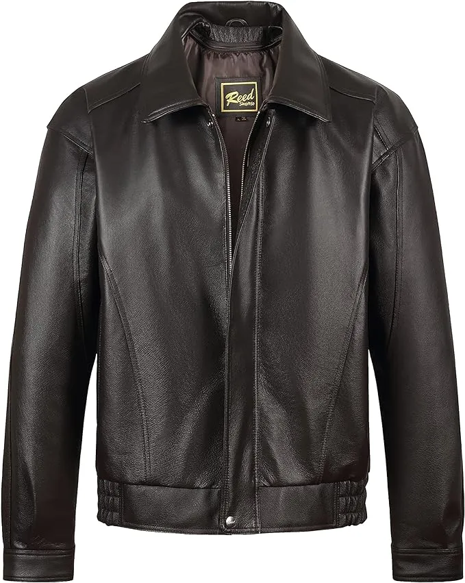 Victory Men's Nappa Leather Bomber Jacket Black Medium