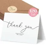 120 Heavyweight Blank Thank You Cards with Envelopes Beyond Grateful Thank You Cards – Wedding Thank You Cards with Envelopes & Stickers - For Any Occasion - Bridal Shower Thank You Cards, Engagement, Graduation & More (4x6 Inches) (120 Pack)