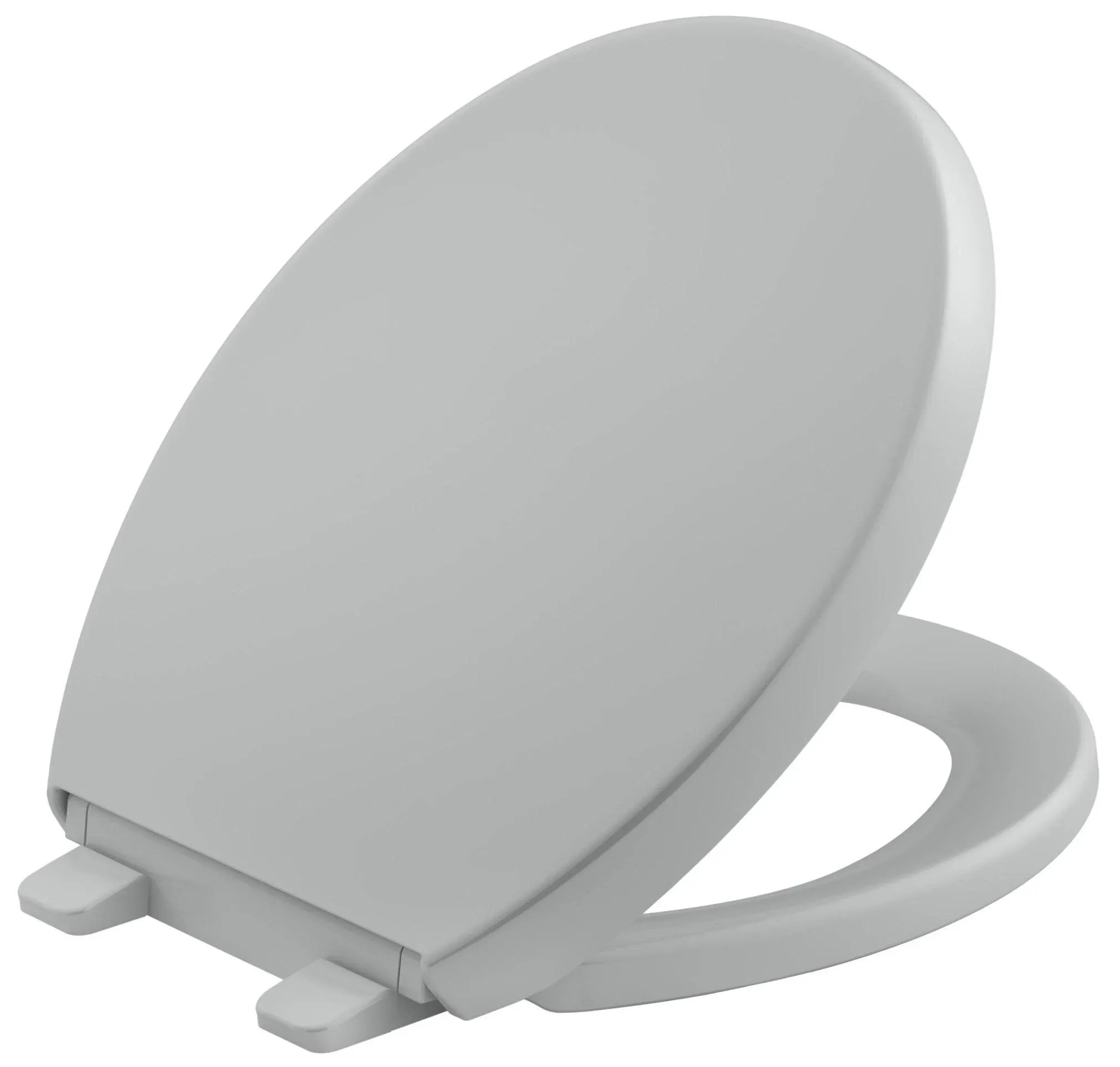 Kohler K-4009-95 Reveal Round Closed-Front Toilet Seat with Grip Tight Bumpers, Quiet-Close Seat, and Quick-Attach Hinges - Ice Grey