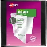 AVE17031 Durable View Binder with Slant Rings, 11 x 8 1/2, 2" Cap, Black