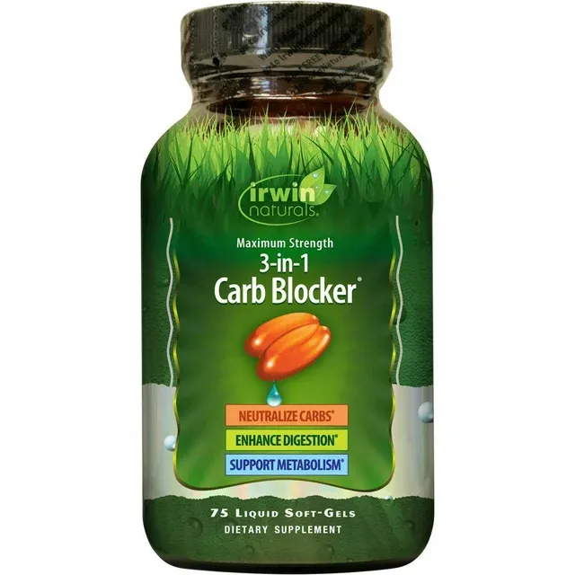 3-in-1 Carb Blocker Maximum Strength (75 Liquid Soft-Gels)