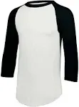 Augusta Sportswear - Adult 3/4-Sleeve Baseball Jersey, White/ Black / M