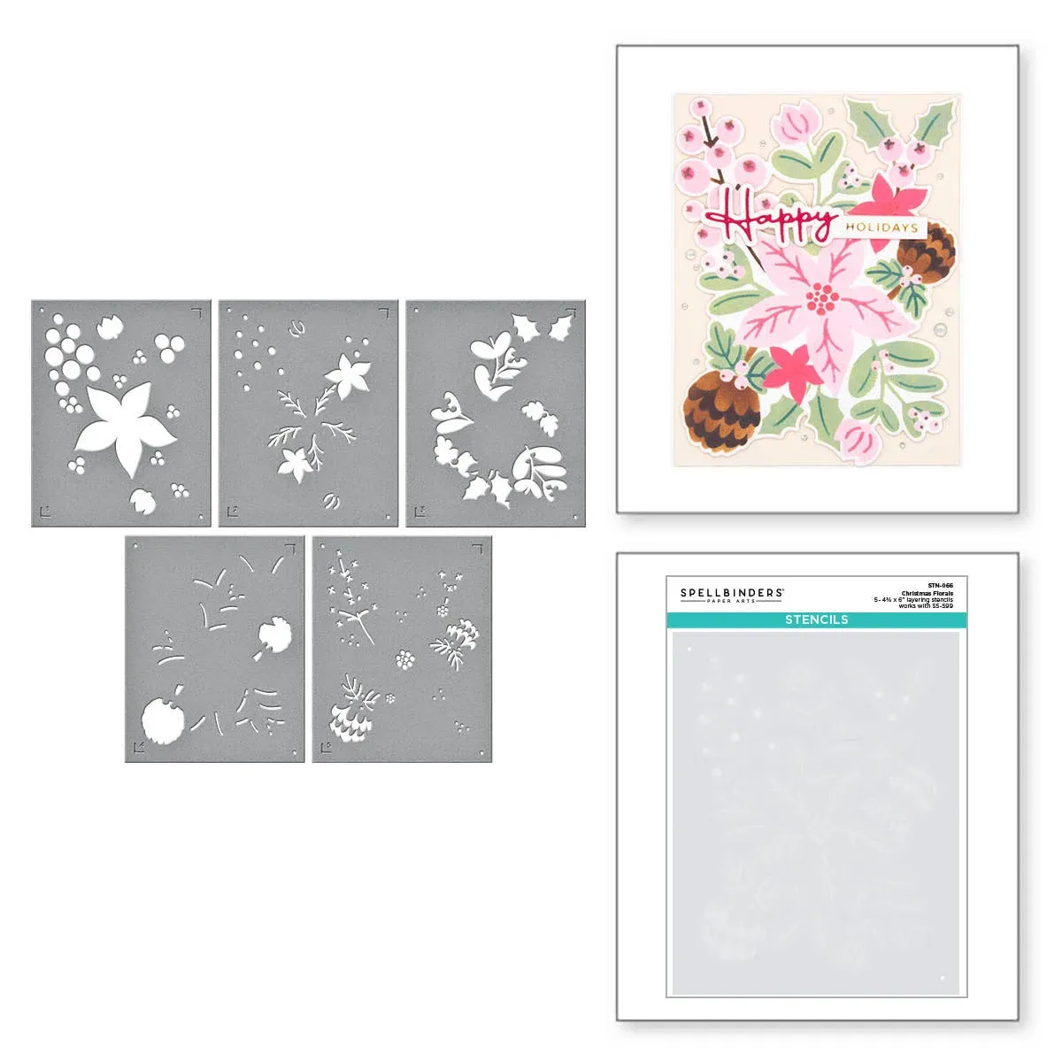 Spellbinders Christmas Florals Stencil