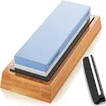 Whetstone Knife Sharpening Stone Kit - Double Sided Whetstone Knife Sharpener 1000/6000 Grit, Professional Honing Sharpening Stone Set With Slip-Resistant Bamboo Base and Angle Guide