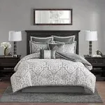 Odette Cozy Comforter Set Jacquard Damask Medallion Design - Modern All Season, 