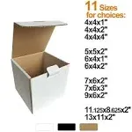 CH-BOX 50 Pack 4x4x4'' Small Corrugated Box Mailers White for Shipping Packaging, Size: 4 x 4 x 4