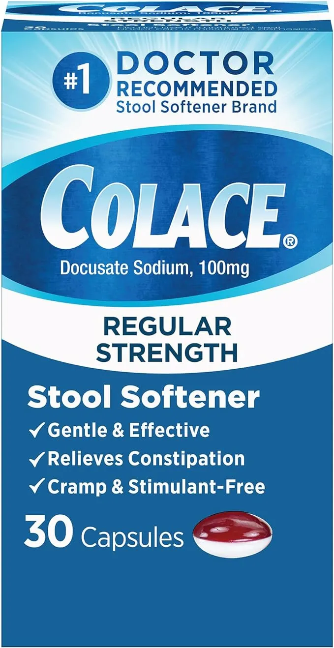 Colace Stool Softener, 100 mg, Capsules - 30 capsules