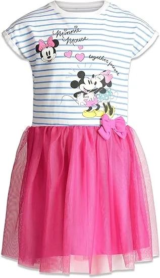 Disney Toddler Girls' Minnie Mouse Tulle Dress, Blue/Pink (4t), baby-girls