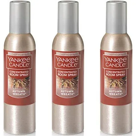 Yankee Candle Concentrated Air Freshener Room Spray, Odor Eliminator for Home, Bathroom, Autumn Wreath, 1.5 Oz (Pack of 3)