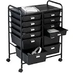 Honey-Can-Do 12 Drawer Rolling Storage Cart Black