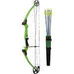 Genesis Original Lightweight Archery Compound Bow/Arrow Set, Left Handed, Green