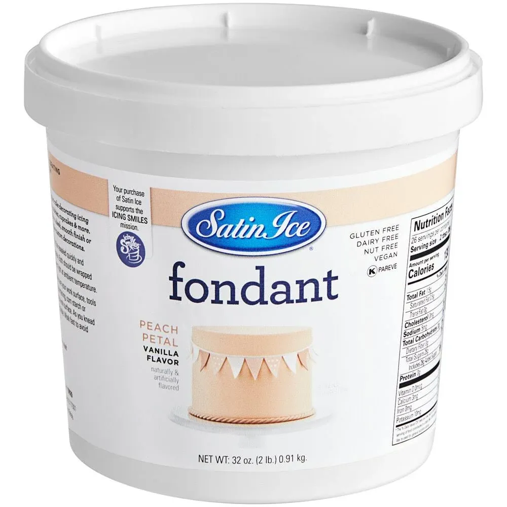 Satin Ice 10629 Peach Petal Vanilla Fondant - 2lb. Pail